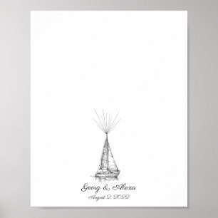 Gastenboek met vingerafdruk verzenden poster