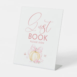 Gastenboek Pompoen Herfst Baby Shower Tafelbord Reclamebord Met Voetstuk