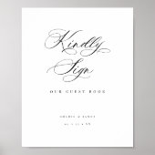 Gastenboek Receptie Event Table Sign Poster (Voorkant)