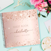 Gastenboek roos gouden monogram notitieboek