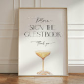 Gastenboek Sign Parels en Prosecco Pedestal Sign Reclamebord Met Voetstuk