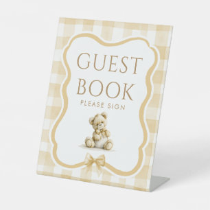 Gastenboek Teddybeer Baby Shower Tafelbord Reclamebord Met Voetstuk