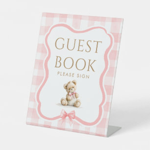 Gastenboek Teddybeer Baby Shower Tafelbord Reclamebord Met Voetstuk