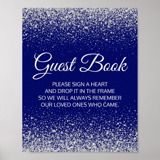 Gastenboek teken Royal Blue Poster (Voorkant)
