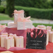 Gastenboek verjaardag zwart rood glitter ballonnen notitieboek