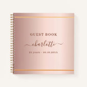 Gastenboek verjaardagsgoud roos elegant notitieboek (Voorkant)