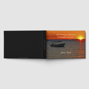 Gastenboek voor 70e verjaardagsfeest, visboot