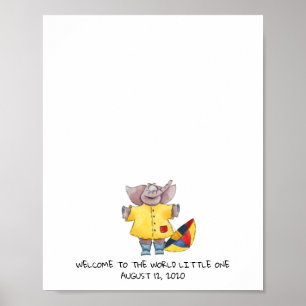Gastenboek voor babyolifant poster