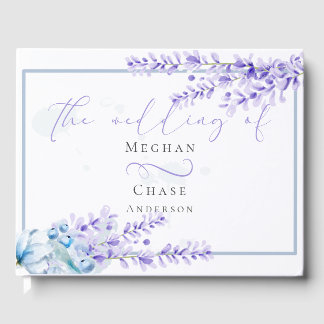 Gastenboek | Waterverf Lavender - Dusty Blue