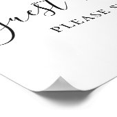 Gastenboek. Zwart-wit, eenvoudig script bruiloft Poster (Hoek)