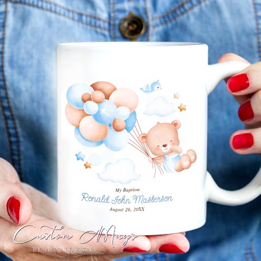Gastencadeau met Waterverf Teddy voor Boy Baptism Koffiemok
