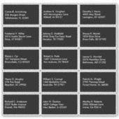 Gastenlijst Naam Adres Aangepast Zwart Wit Sticker (Voorkant)