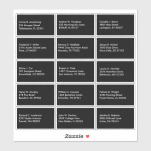 Gastenlijst Naam Adres Custom Zwart Wit Sticker