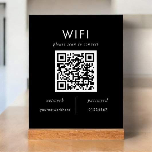 Gastenverhuur Wifi | Wifi Plaque met QR-code Acryl Bord