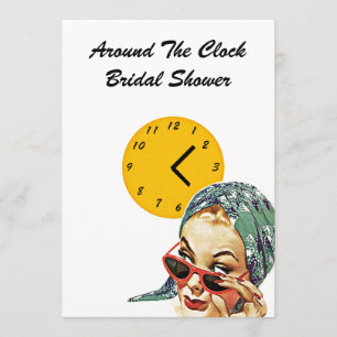 Gastheer rond de Klok Bridal showwer nodigt uit Kaart