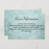 Gastinformatiekaart op papier informatiekaartje (Voorkant / Achterkant)