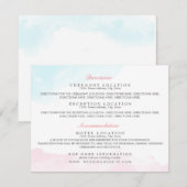 Gastinformatiekaarten | Waterverf roze en blauw Informatiekaartje (Voorkant / Achterkant)