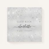 Gastjaarjarig zilverglitter-monogram notitieboek (Voorkant)
