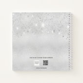 Gastjaarjarig zilverglitter-monogram notitieboek (Achterkant)
