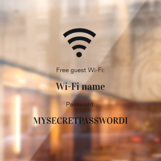 Gastklant wifi-netwerkwachtwoord raamsticker (Vel 2)