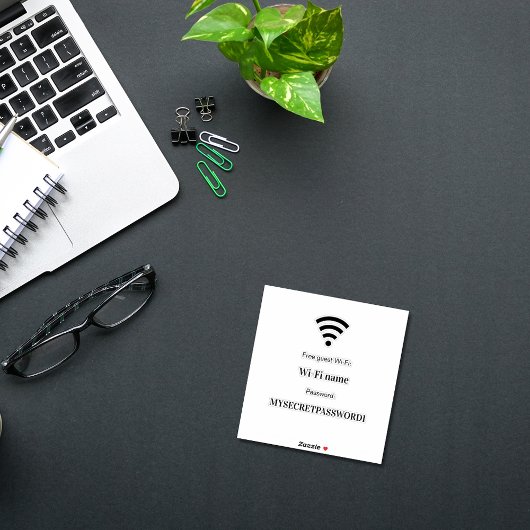 Gastklant wifi-netwerkwachtwoord sticker