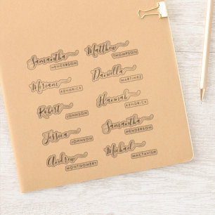 Gastnamen stickers voor plaatskaarten en gunsten