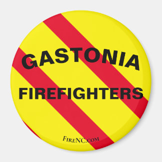 Gastonia Firefighters Red/Yellow/Black Curve Magneet