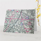 Gastonia, NC Carte Vintage (Fleur jaune)