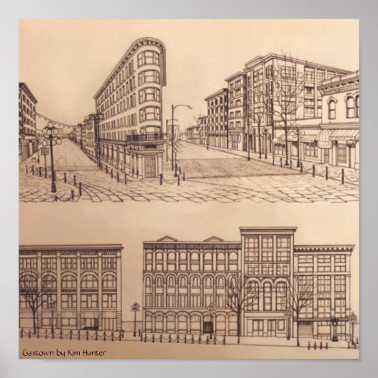 Gastown Vancouver Poster Souvenir de Kim Hunter (Devant)