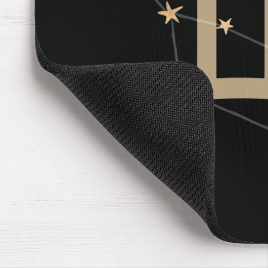 Gastro-constellatie van Gemini's met zwarte en gou Muismat (Hoek)