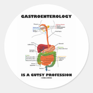 Gastro-enterologie is een gigantische beroepsgroep ronde sticker