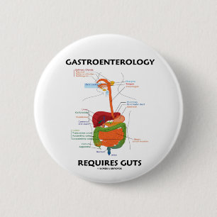 Gastro-enterologie vereist darmen (spijsverterings ronde button 5,7 cm