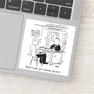 Gastro-enterologische Cartoon Patiënt bij chirurgi Sticker