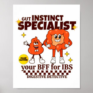 Gastro-enteroloog Retro Darm Cadeau Ibs Gi Verplee Poster