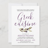 Gastronomie grecque| Invitation Fête de l'mariée (Devant)