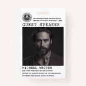 Gastspreker Auteur Event Logo QR Code Foto-ID Badge (Voorkant)