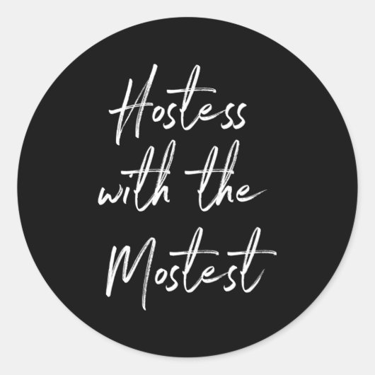 Gastvrouw voor gastvrouw met de meeste ronde sticker (Voorkant)