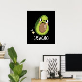 Gasvocado Grappig Scheten Avocado Pun Donker BG Poster (Thuiskantoor)