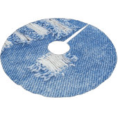 Gat, denim jeans, gescheurde textuur kerstboom rok (Gekanteld)