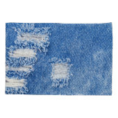 Gat, denim jeans, gescheurde textuur kussensloop (Achterkant)