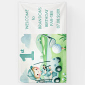 Gat in een 1e verjaardag Boy Golf Par-t-shirt Spandoek (Verticaal)