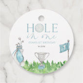 Gat in een blauwe golf 1e verjaardagsfeest bedankjes labels (Achterkant)