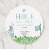 Gat in een blauwe golf 1e verjaardagsfeest bedankjes labels (Voorkant)