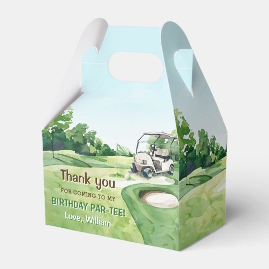Gat in een golfbaan Par-t-shirt 1e verjaardag Bedankdoosjes (Achterkant)