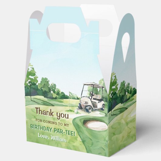 Gat in een golfbaan Par-t-shirt 1e verjaardag Bedankdoosjes (Geopend)
