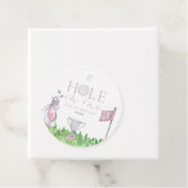 Gat in een roze golf 1e verjaardagsfeest bedankjes labels (In situ)