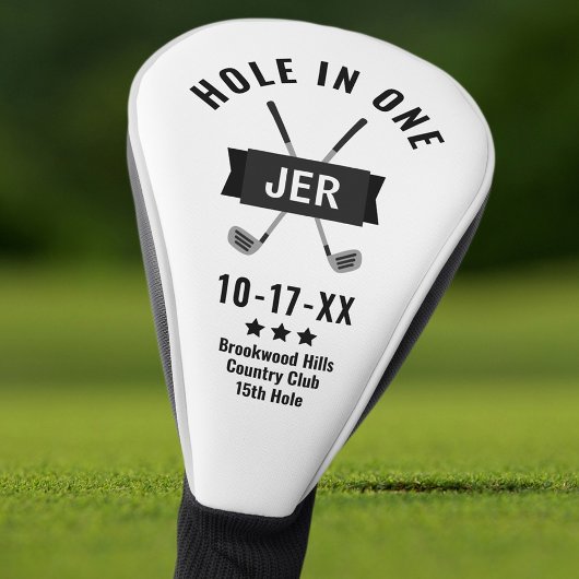 Gat in One Classic Golfer Custom Zwart & Wit Golfheadcover