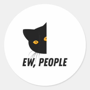 Gat mensen retro kat grappig introvert vintage kat ronde sticker