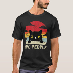 Gat mensen vintage zwarte kat voor kat kat moeder t-shirt