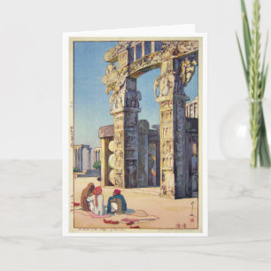 Gate aan de Stupa van Sanchi, Hiroshi Yoshida Kaart